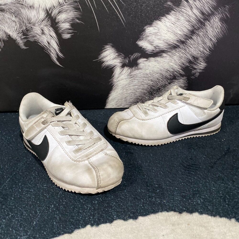 Nike Cortez EasyOn DM0951-108 Athletic Sneaker Boys 12.5C White Leather Walking